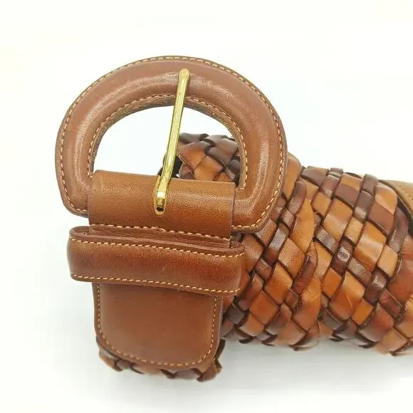 NEW COACH Vintage Woven Belt in British Tan / Boho Casual Gifting Cottage - Picture 4 of 11